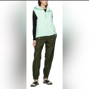 NWT RAINS Women’s Loop Vest Full Zip with Hood Mineral Green - Size SMALL